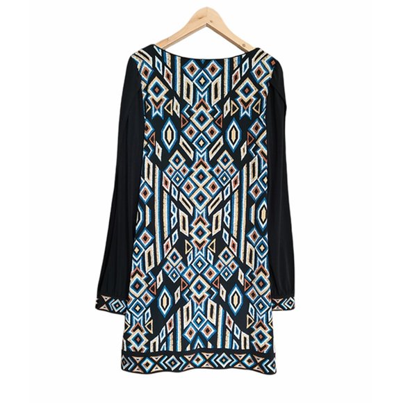 Laundry by Shelli Segal Multicolored Split Sleeve Cocktail Mosaic Dress size 8 - Picture 8 of 11